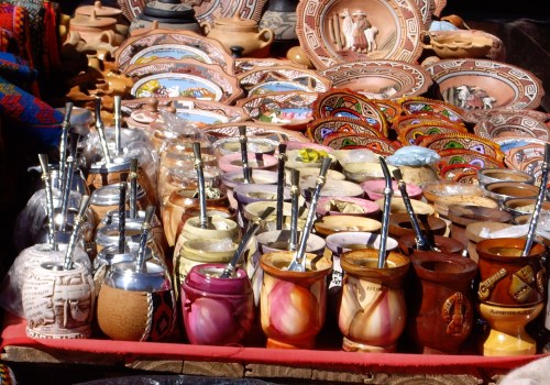 Mate gourds and bombillas, artisan market in Purmamarca, Argentina
