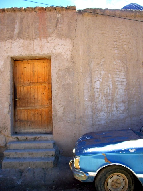 Purmamarca5 Car and window, Purmamarca, Argentina