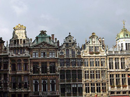 Shadows in Grand Place. Brussels, Belgium.