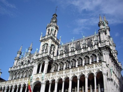 Baroque details in Grand Place. Brussels, Belgium.