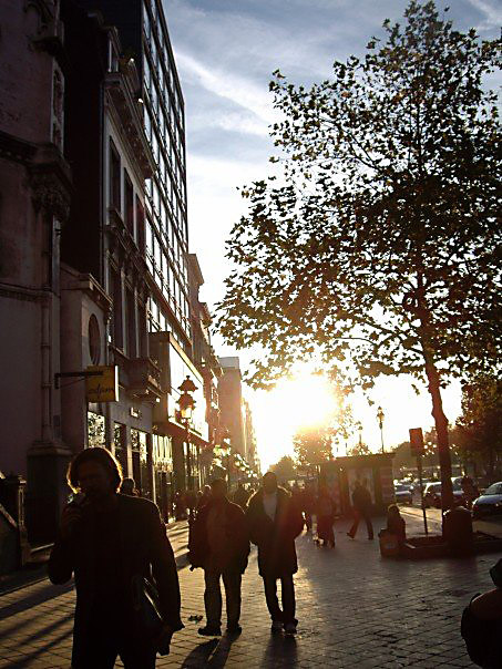 The day ends. Brussels, Belgium.