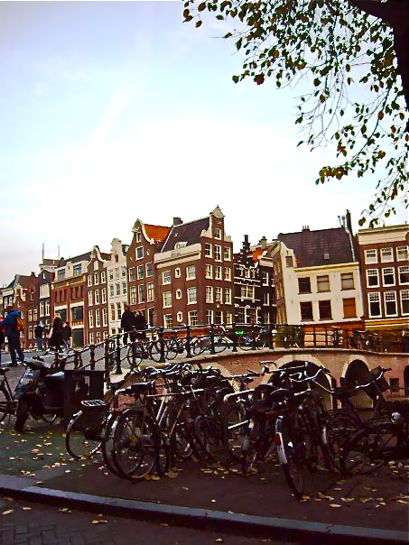 Bridge and Bikes. Amsterdam.