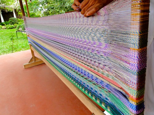 Making a hammock. Yucatan, Mexico.